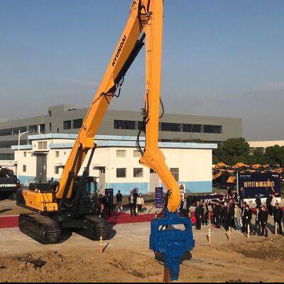 3200rpm Low Noise Vibrating Pile Driver – Yellow & Long Boom Mounted