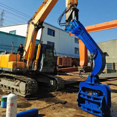 Excavator Mounted Hydraulic Pile Driver - Solar Panel Project Adaptable & Low Maintenance