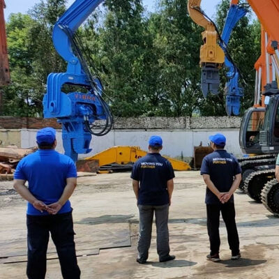 Watercourse Pile Driver: Cement Sheet Piling & Vibro Hammer for Excavator Mounting