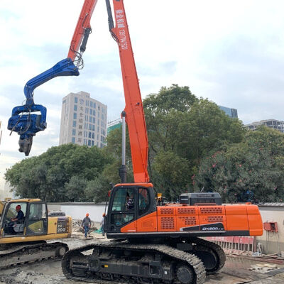 3200rpm Low Noise Vibrating Pile Driver – Yellow & Long Boom Mounted