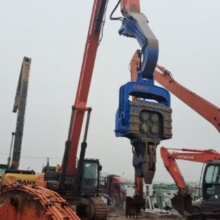 油圧インパクトパイルドライバー: 高い貫力と 33 ～ 40 トンの掘削機の多用途性