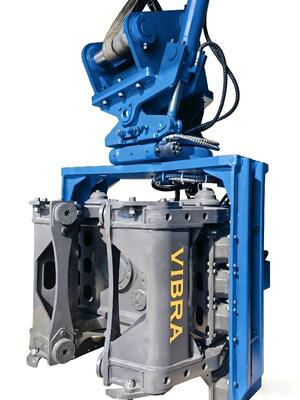 Vibra Sv-400 サイドグリップ杭打ち機 656kn 振動力 32-40トン油圧ショベル搭載杭打ち機